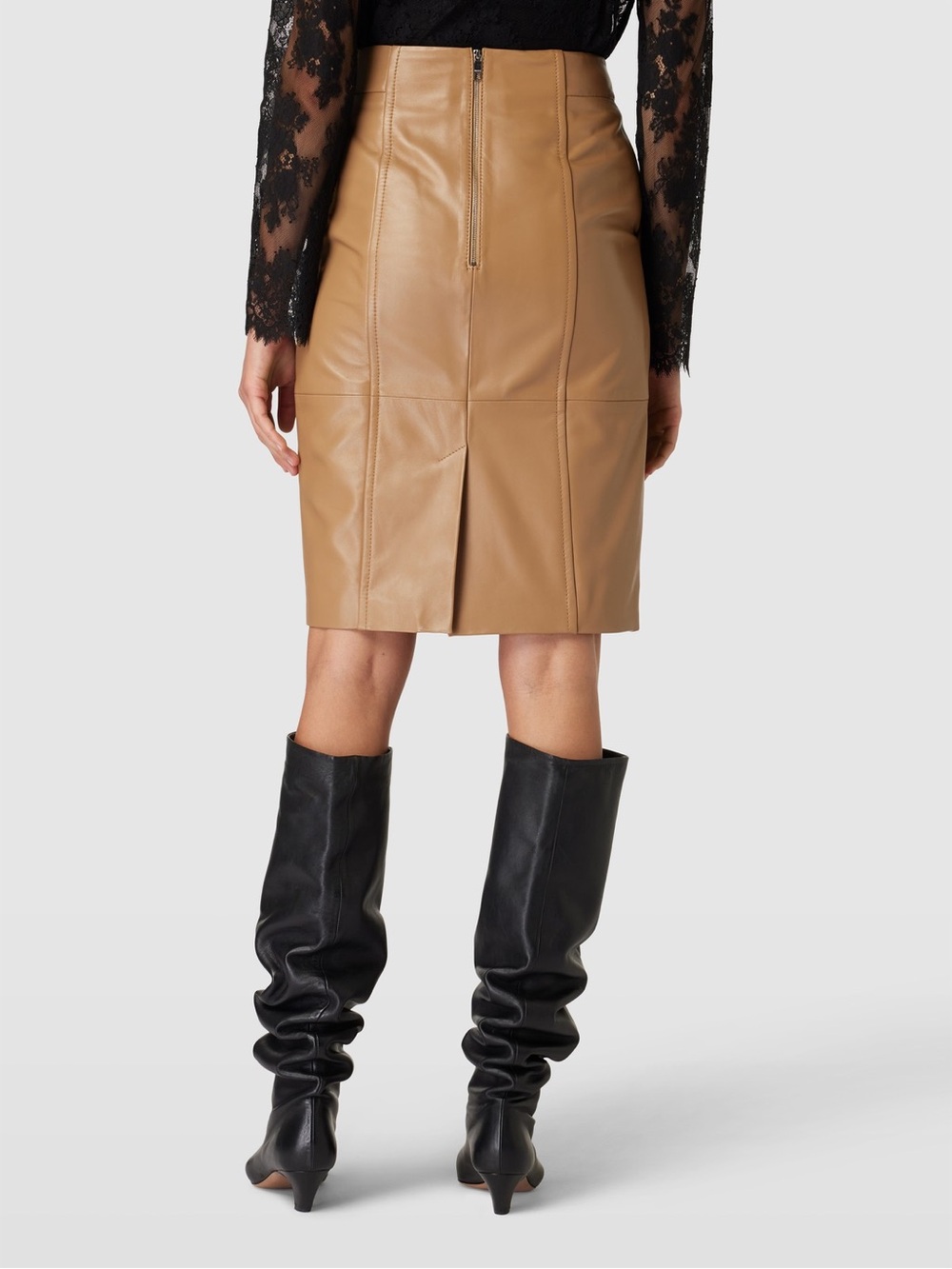New BOSS Seleni Leather Pencil Skirt - Picture 9 of 16
